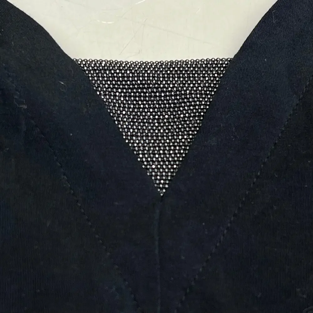 BRUNELLO CUCINELLI Ankle Dress W/ Shimmer Chest Accent 98% Cotton Women's Sz L - Picture 6 of 10